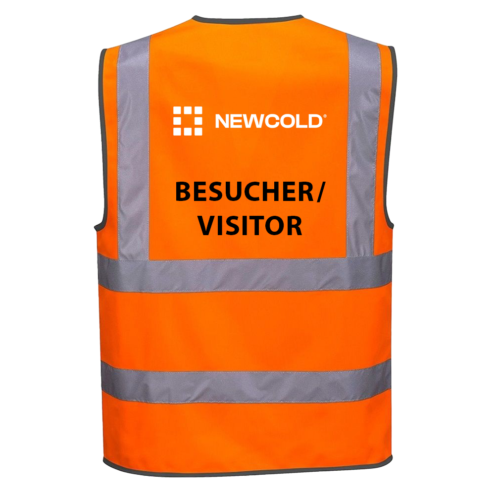 Warnschutzweste TABARD (mit Zipper) inkl. Newcold Brust-, Rückenlogo und Beschriftung